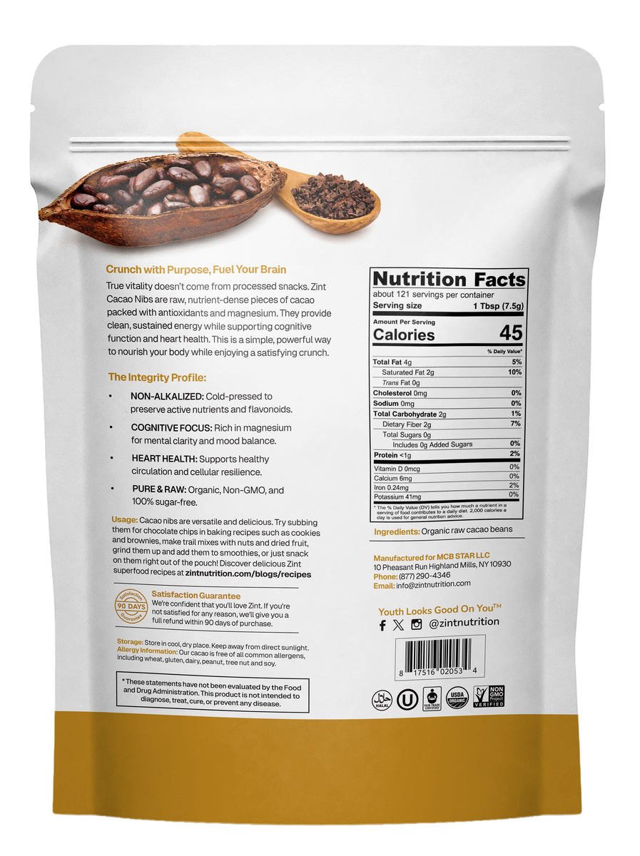 Organic Raw Cacao Nibs – Zint nutrition