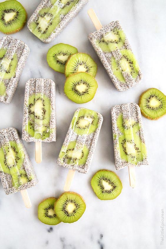 Kiwi Coconut Chia Popsicle